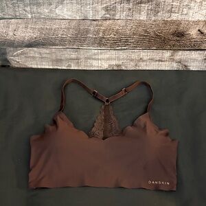 NWOT Danskin Brown Lace Racerback Bralette-M